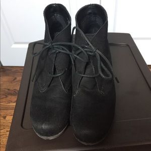 Merona Black Wedge Ankle Booties Size 8